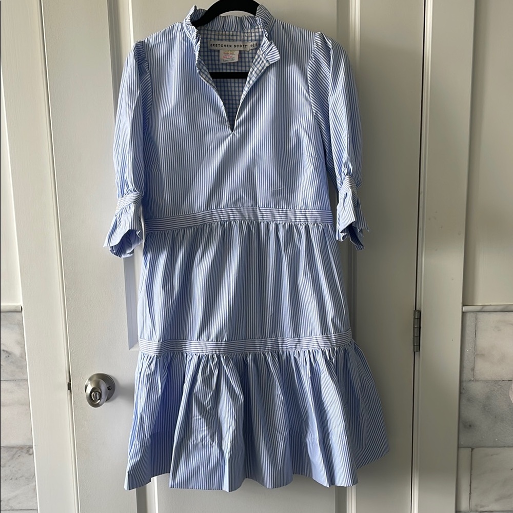 Gretchen Scott Blue Striped Dress